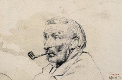 Egy pipázó ember feje alkotó: Santiago Rusiñol